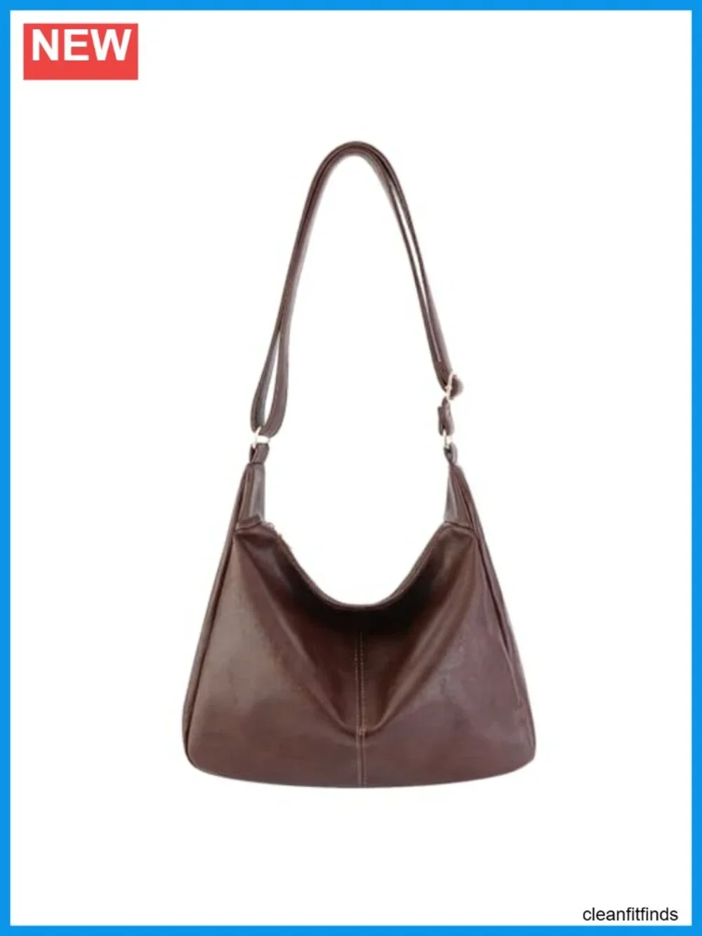 Women's Foldable Hobo Bag Slouchy PU Leather Shoulder Bag Crossbody